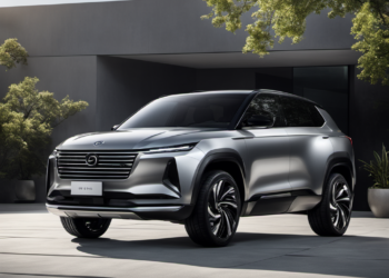 A sleek, modern electric SUV with dual motor and range extender options.